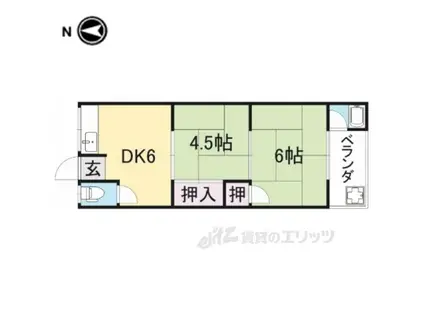 杉ノ荘(2K/2階)の間取り写真