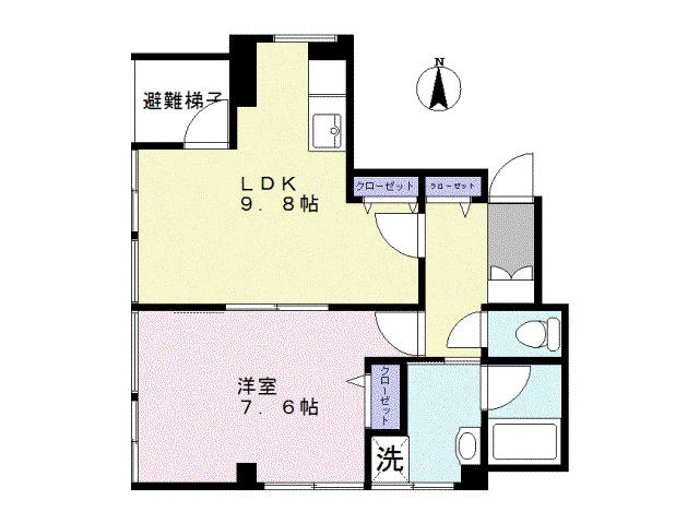 LIESSE福島新町(1LDK/7階)の間取り写真