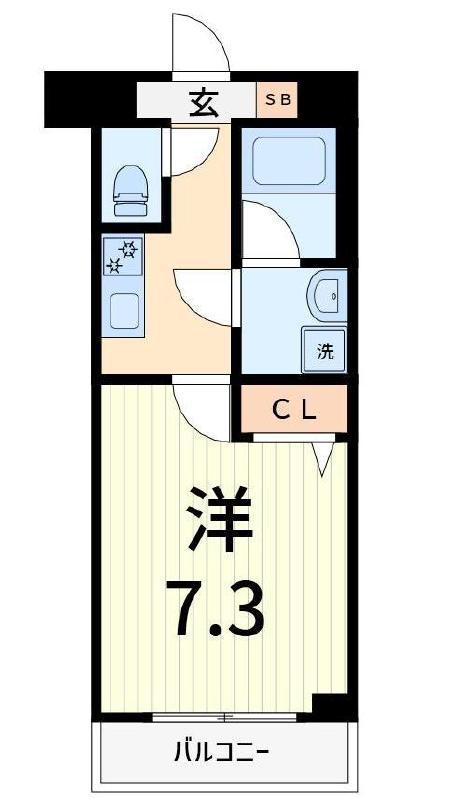 クレヴィスタ柴又(1K/2階)の間取り写真