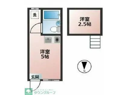 カレッジライフ鶴瀬(ワンルーム/1階)の間取り写真