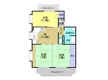 ベルメゾン・サチ A棟(3DK/2階)の間取り写真