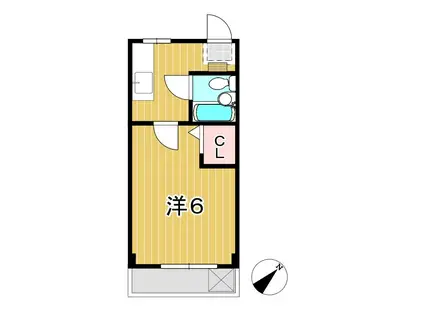 青葉ハイツ(1K/1階)の間取り写真