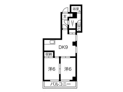 GKT759(2DK/1階)の間取り写真