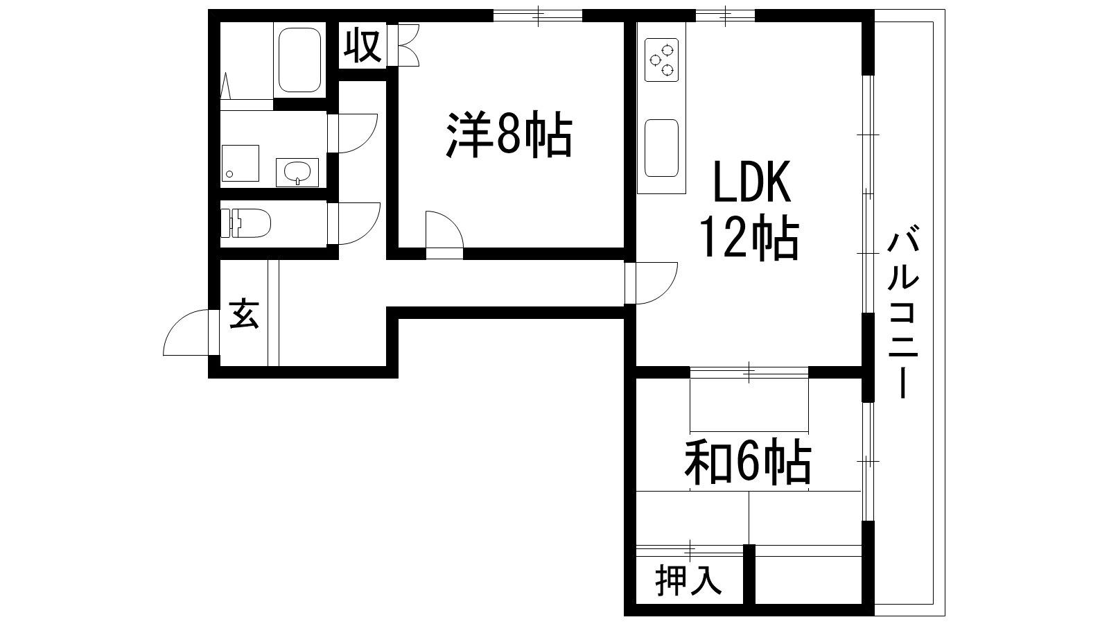 アゼリアコートS棟(2LDK/1階)の間取り写真