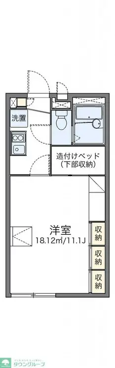 レオパレス道野辺北原 1階階 間取り
