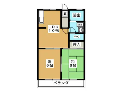 メゾンドジョイフル A(2LDK/2階)の間取り写真