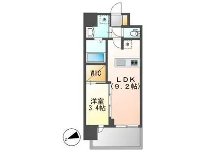 アドバンス名古屋ブランシュ(1LDK/8階)の間取り写真