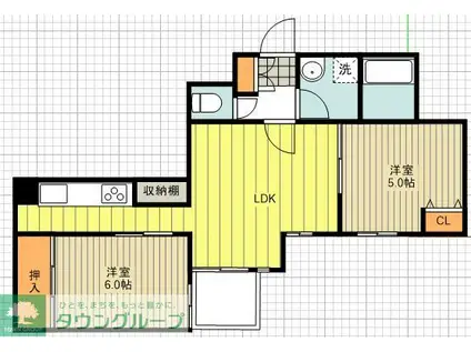 グリーンコーポ青梅(2LDK/5階)の間取り写真