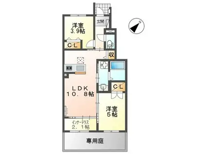 DREAM NOA II(2LDK/1階)の間取り写真