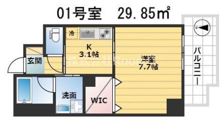 フォーゼ安堂寺(1K/8階)の間取り写真