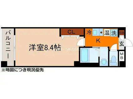 MAJOR東山(1K/3階)の間取り写真