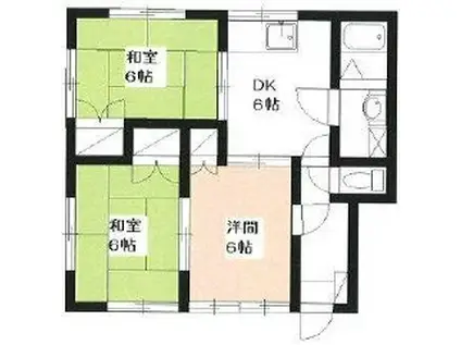 ブランシェI(3DK/2階)の間取り写真