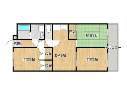 センリハイツ(3DK/1階)の間取り写真