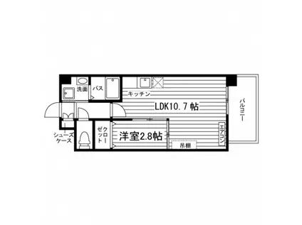タワーパレス THE YUUKI(1LDK/9階)の間取り写真