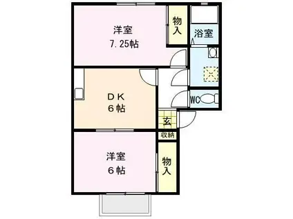 TOMORROW(2DK/2階)の間取り写真