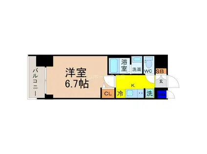 プレサンス葵デュリス(1K/3階)の間取り写真