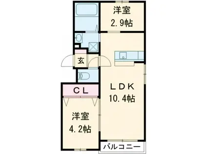 LIFEFIELDみやま(1SLDK/3階)の間取り写真