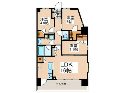 グランカーサ藤沢(3LDK/11階)の間取り写真