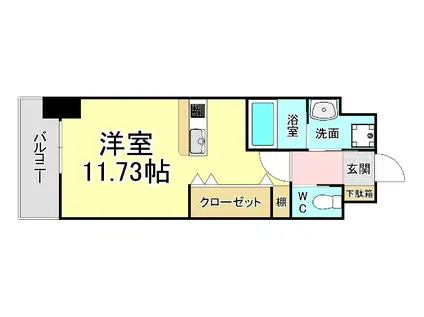 アクシオ北九州III(ワンルーム/2階)の間取り写真