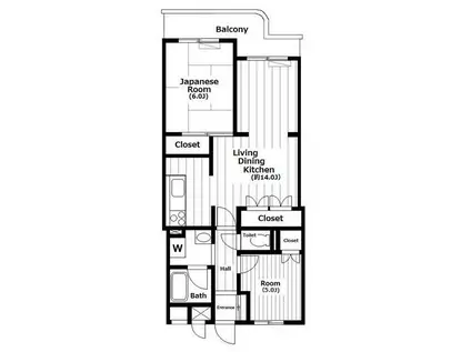 砧サンハイム(2LDK/3階)の間取り写真