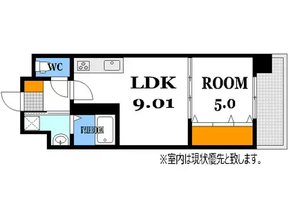 ISTYLE三篠(1LDK/2階)の間取り写真