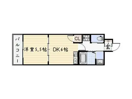 リード大手町(1DK/3階)の間取り写真
