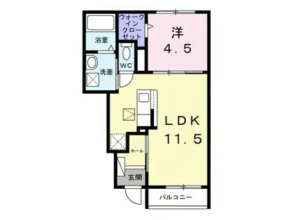エトワール ブランシュ(1LDK/1階)の間取り写真