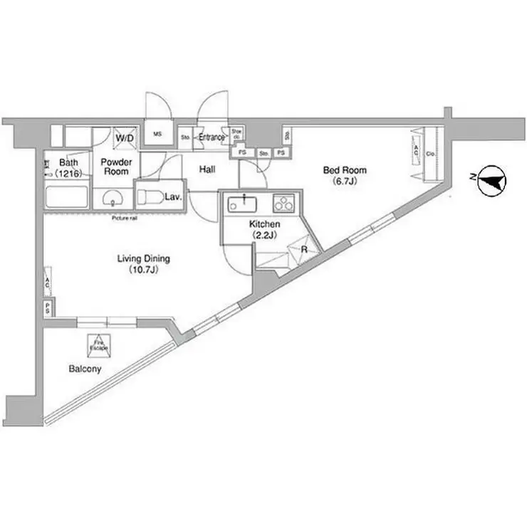 コンフォリア下北沢 10階階 間取り