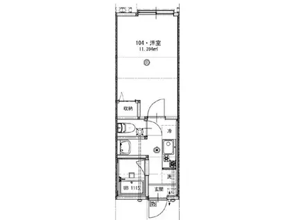 ラパオリーブ(1K/1階)の間取り写真
