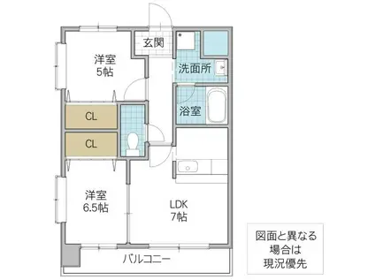 グランドパレスNS-77(2LDK/2階)の間取り写真