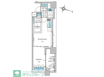 ルフォンプログレ神田プレミア(1DK/4階)の間取り写真