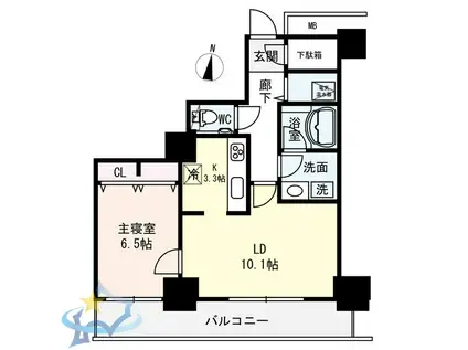 Dグラフォート札幌ステーションタワー(1LDK/6階)の間取り写真