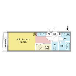 ノヴェル東別院(1K/2階)の間取り写真