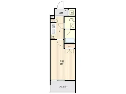 プレール・ドゥーク豊洲II(1K/9階)の間取り写真