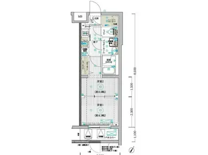 ブライズ堀切菖蒲園(1K/3階)の間取り写真