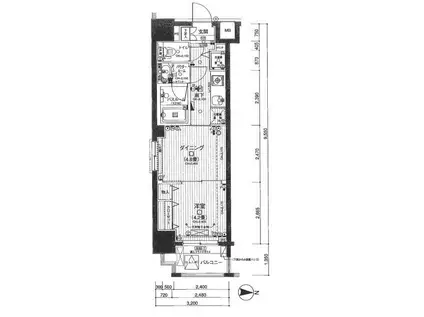 日神デュオステージ亀戸(1DK/5階)の間取り写真