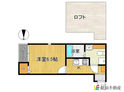 FIS姪浜(1K/1階)の間取り写真