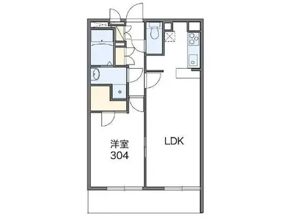 レオパレスSIII(1LDK/3階)の間取り写真