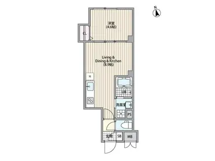 エルファーロ恵比寿(1LDK/4階)の間取り写真