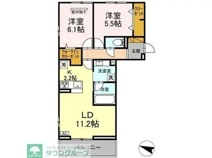 リシェスみのり台 C棟(2LDK/3階)の間取り写真