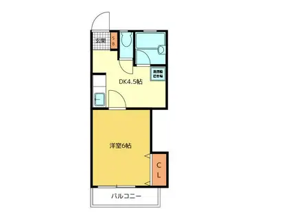 ルミエール中野(1DK/2階)の間取り写真