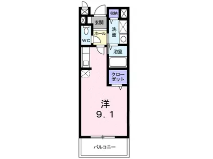 アルバ I(ワンルーム/2階)の間取り写真