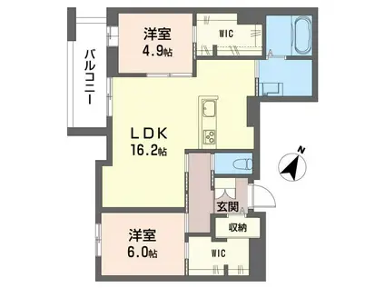 リリーフィア(2LDK/1階)の間取り写真