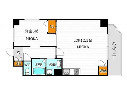 MON MAISON II(1LDK/6階)の間取り写真