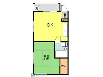 ホライズンハイム(1DK/2階)の間取り写真