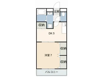 アンプルール フェール縁I(1DK/2階)の間取り写真