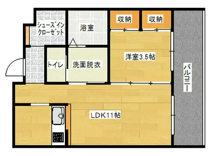 DOMANI上東雲(1LDK/5階)の間取り写真