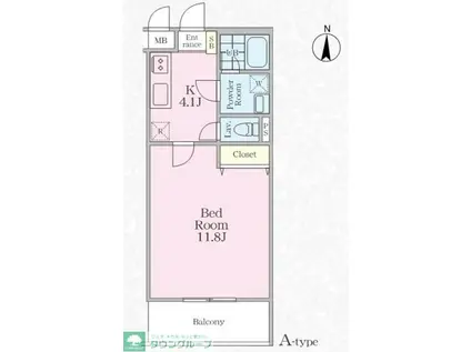 THEプランタン(1K/1階)の間取り写真