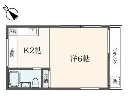 小倉コーポ(1K/1階)の間取り写真