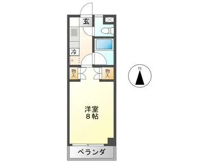 CLUSTER(1K/2階)の間取り写真